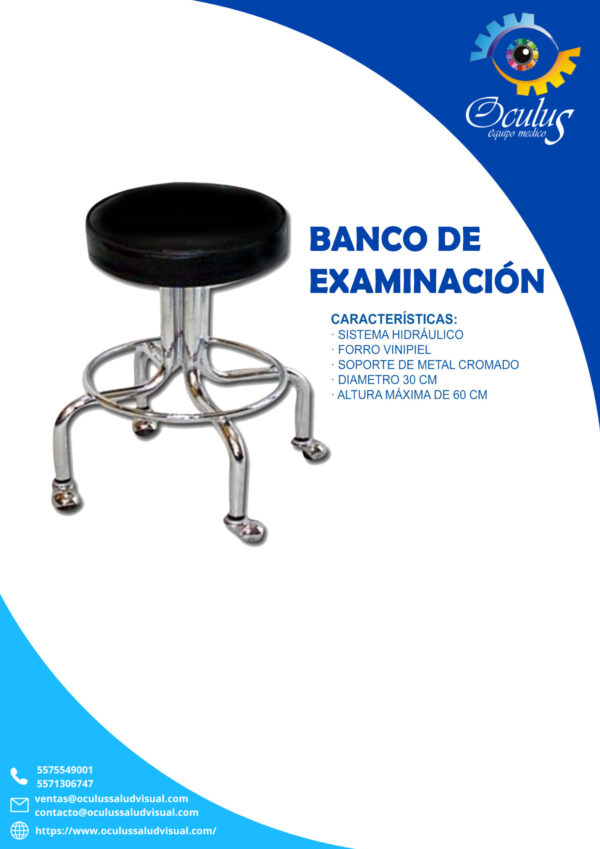 Banco de examinación Banco con ajuste de altura con palanca