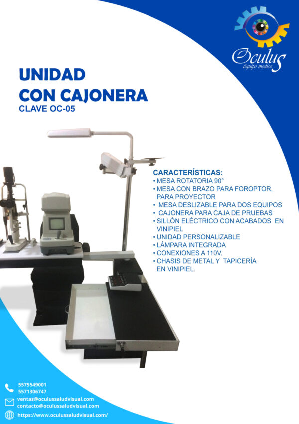 Unidad de optometria deslizable para dos equipos / oftalmologia OC-05