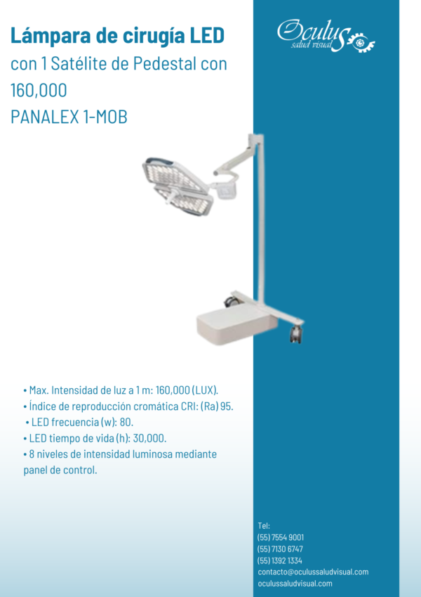 Lámpara de cirugia 1 SATELITE PANALEX 1-mob Lámpara de cirugía LED con 1 Satélite de pedestal