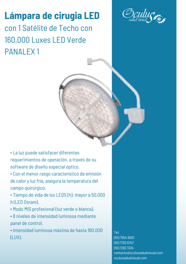 Lámpara de cirugia 1 SATELITE PANALEX 2 Lampara de cirugia LED con 1 Satelite para techo