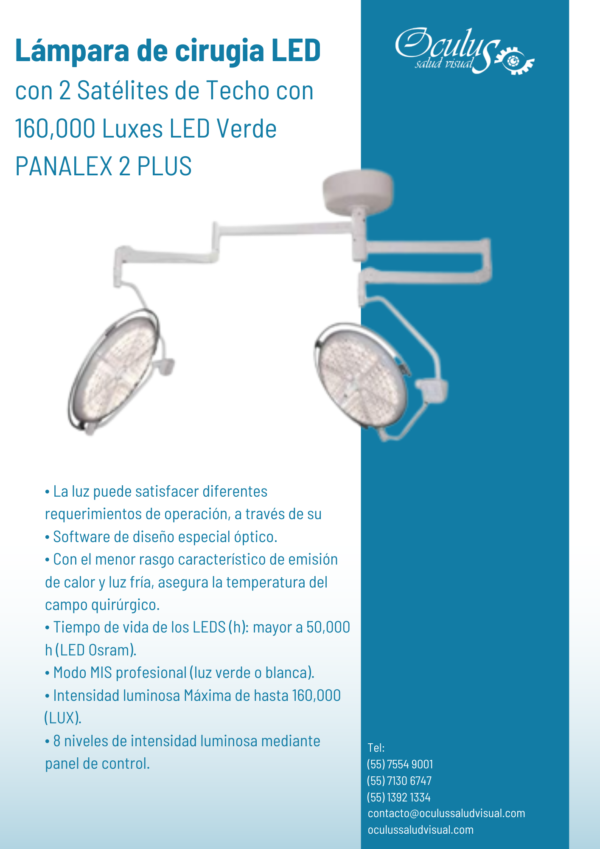 Lámpara de cirugia 2 SATELITES PANALEX 2 Lámpara de cirugia LED con 2 Satelites para techo