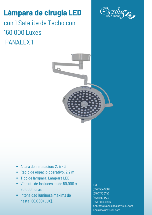 Lámpara de cirugia 1 SATELITE PANALEX 2 Lámpara Quirúrgica 1 Satélite SHD-LED500