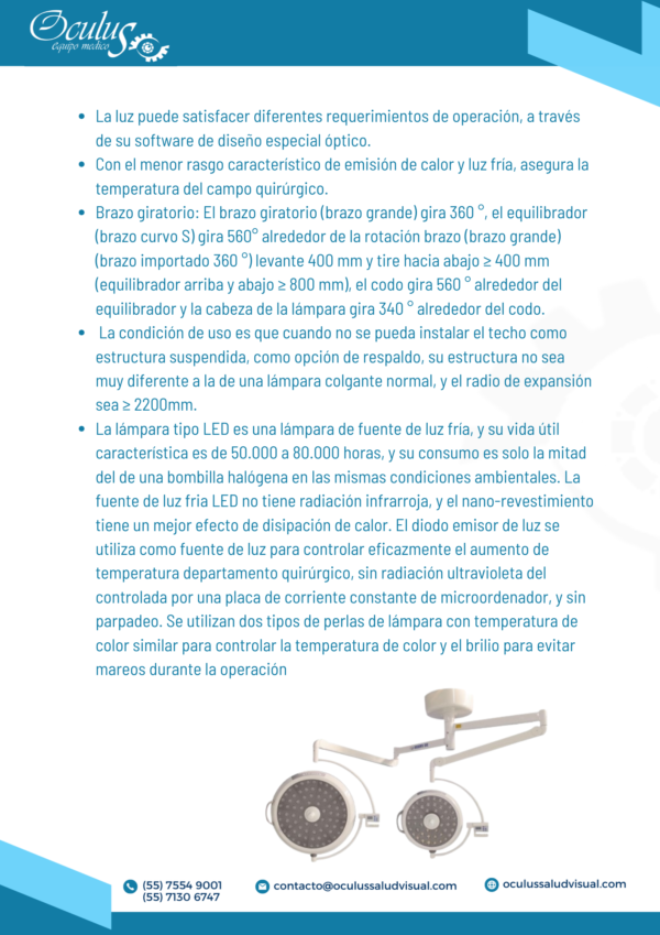 Lámpara Quirúrgica de 2 Satélites SHD-LED700
