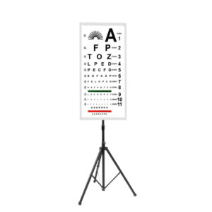 Cartilla de optotipos de luz con tripe