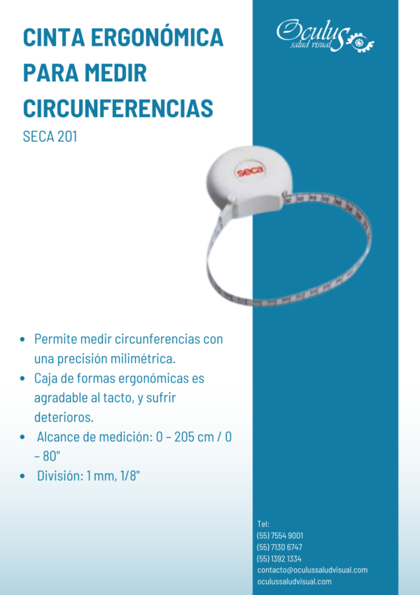 Cinta seca 201 ficha tecnica- cinta ergonomica para medir circunferencias- seca 201