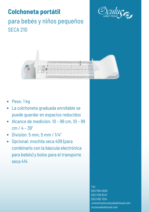 Conchoneta SECA 210 ficha tecnica- colchoneta portatil para bebes- seca 210