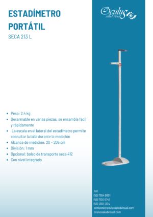 Estadímetro seca 213l ficha tecnica- estadimetro portatil- seca 213L