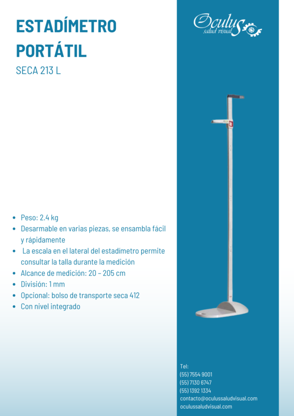 Estadímetro seca 213l ficha tecnica- estadimetro portatil- seca 213L