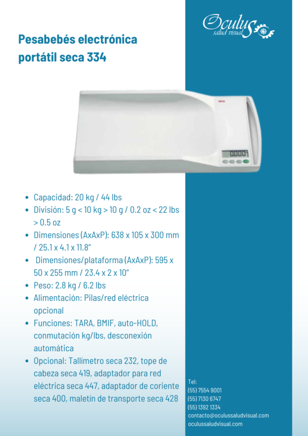 Pesabebés electrónica portátil Pesabebés electrónica portátil SECA 334