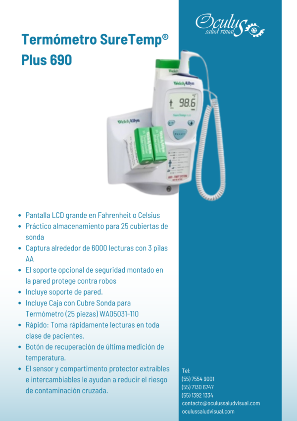 Termómetro SureTemp® Plus 690 Termómetro SureTemp® Plus 690
